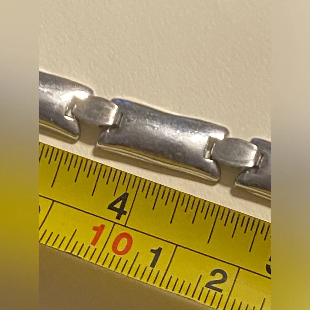 LAST CHANCE 🔥 Engraveable Silver Tone Panel Bracelet #7458 - Picture 6 of 8